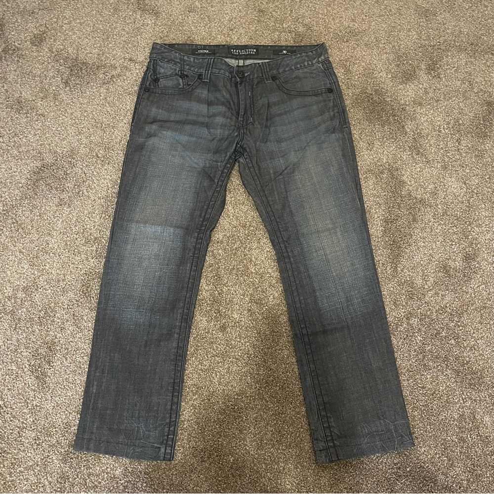 affliction cooper 36 x 32 jeans in hong kong wash.